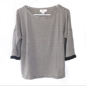 Vineyard Vines | Striped Top Ruffle Sleeve Hem